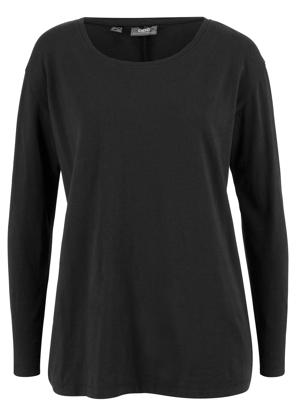 Φαρδιά μακρυμάνικη μπλούζα-Μαύρο-bpc bonprix collection
