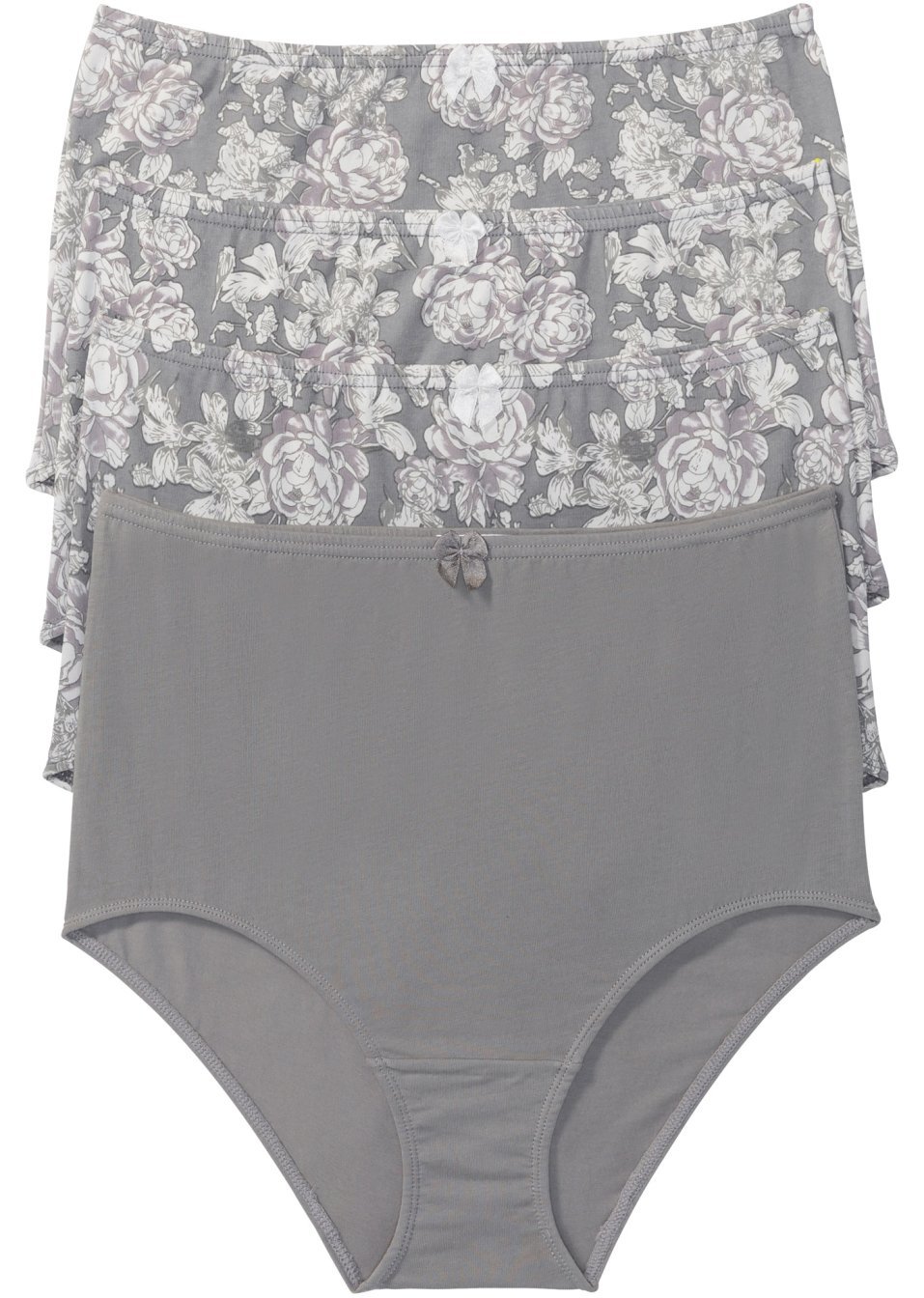 Ψηλόμεσο σλιπ (συσκευασία των 4)-Γκρι εμπριμέ-bpc bonprix collection