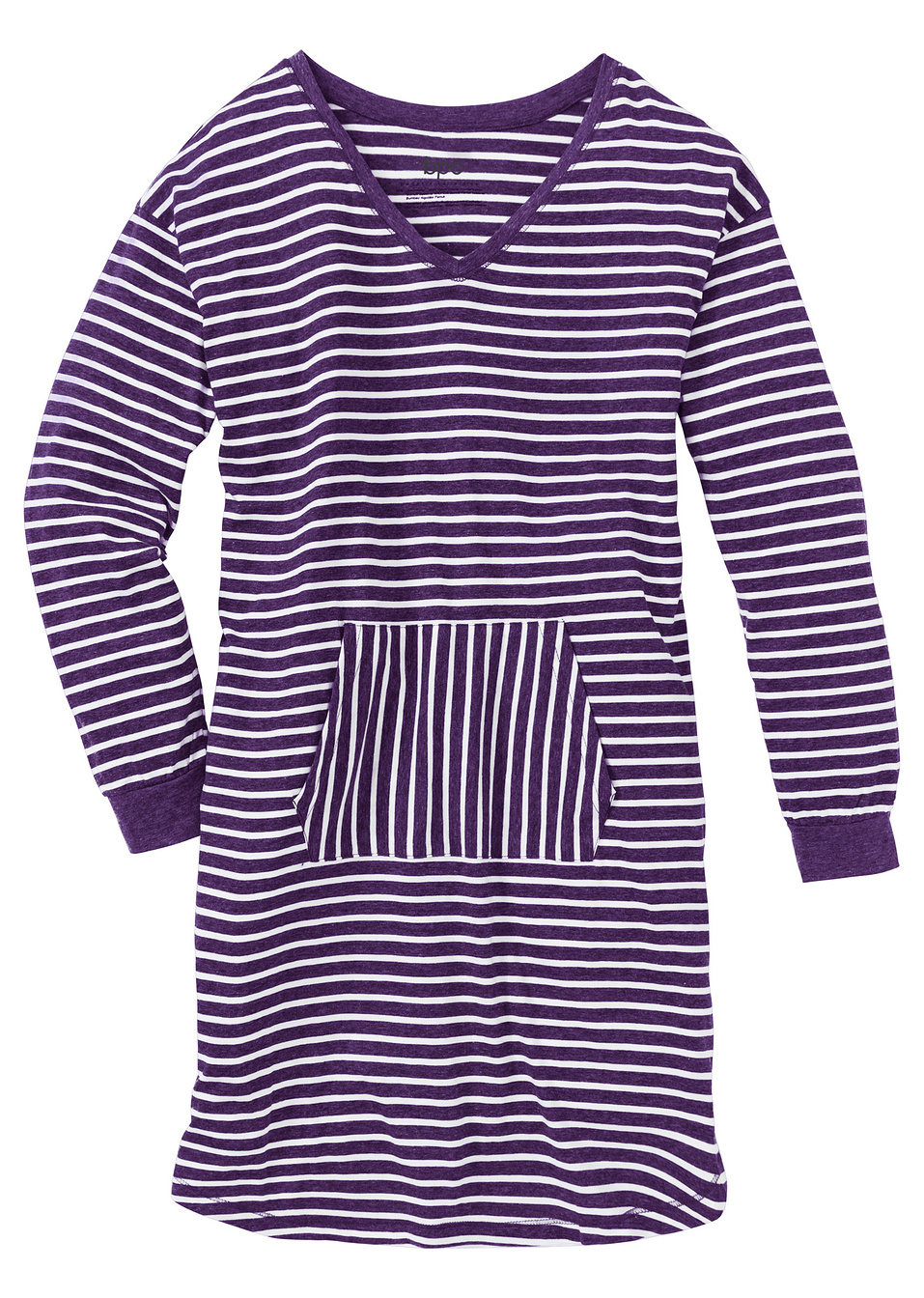 Νυχτικό-Μωβ μελανζέ/Λευκό κρεμ ριγέ-bpc bonprix collection