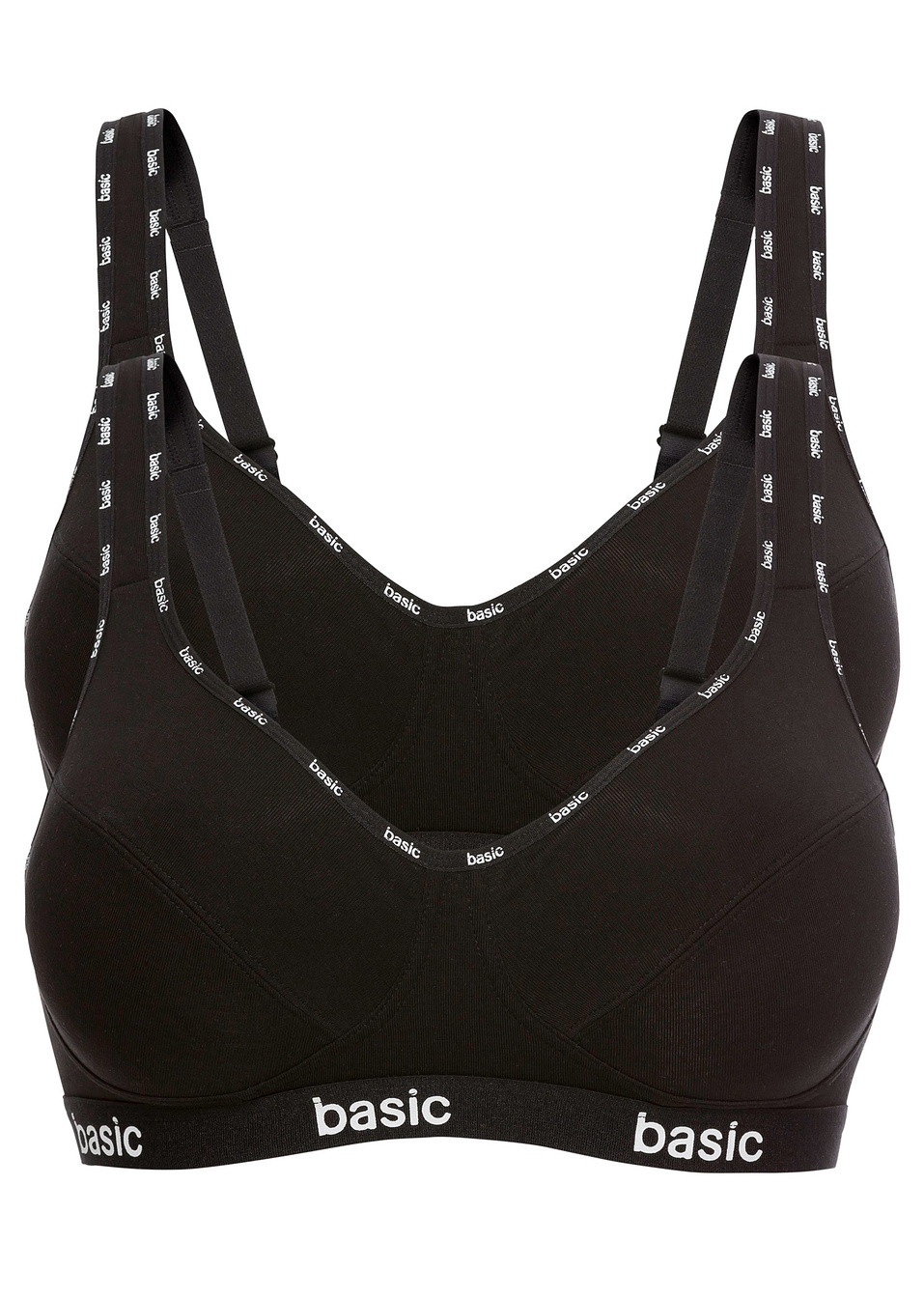 Σουτιέν χωρίς μπανέλα από βιολογικό βαμβάκι (συσκευασία των 2)-2 μαύρα-bpc bonprix collection