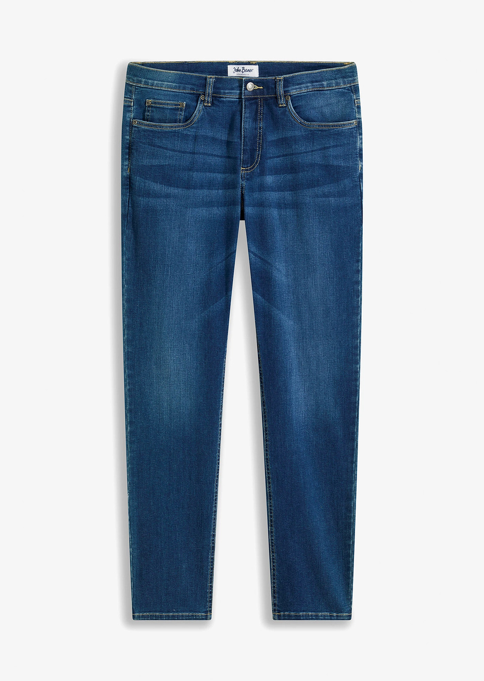 Ελαστικό τζιν regular fit tapered-Μπλε πετροπλυμένο-John Baner JEANSWEAR