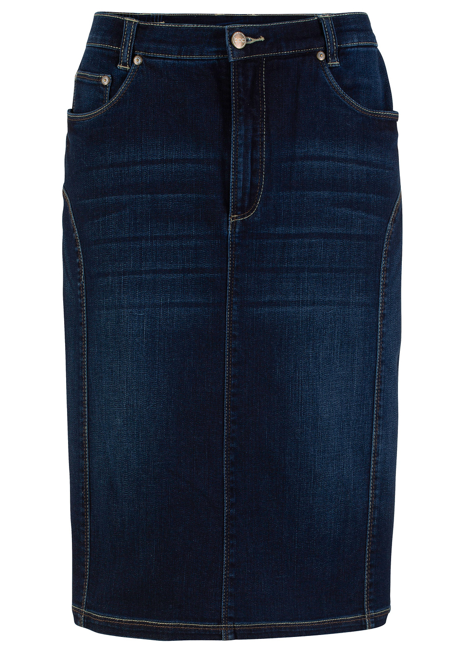 Φούστα με εξώγαζα που σμιλεύουν-Dark denim-bpc bonprix collection