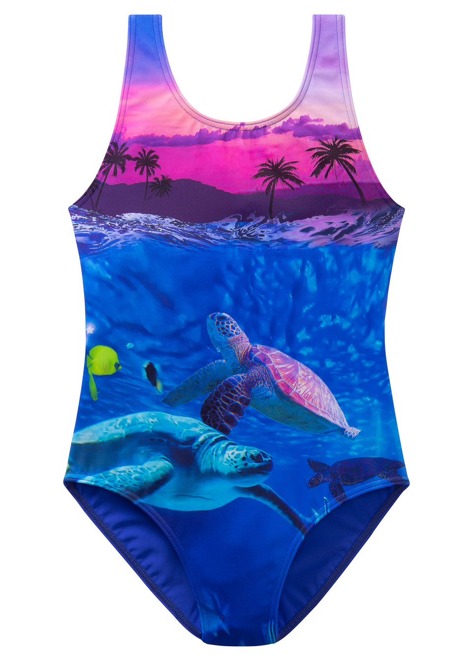 Цял бански-Виолетово тъмно с щампа-bpc bonprix collection