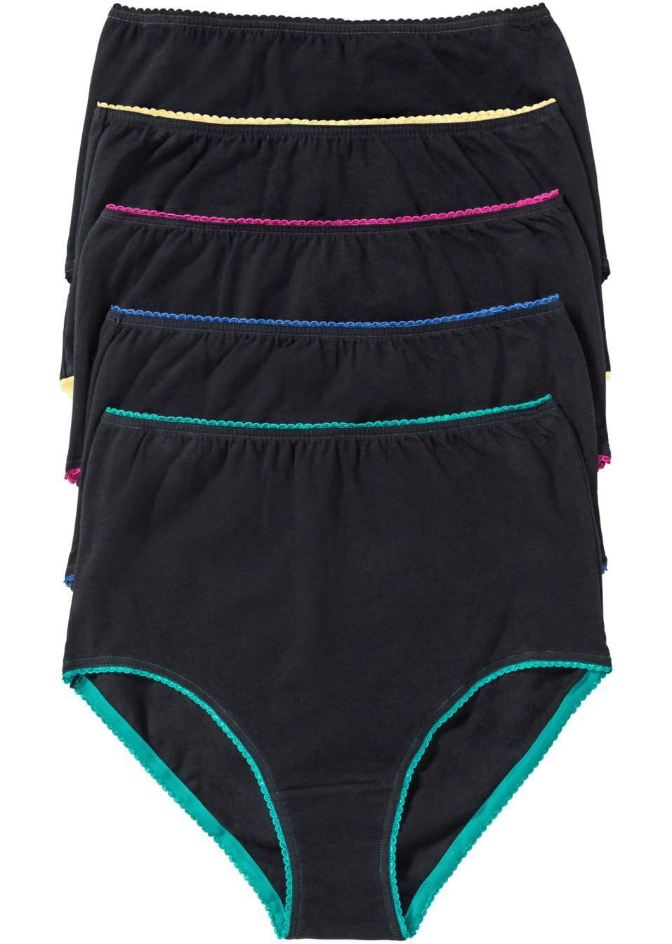 Ψηλόμεσο σλιπ (συσκευασία των 5)-Μαύρο/Χρωματικός συνδυασμός-bpc selection bonprix collection