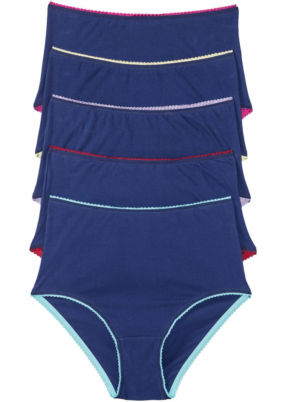 Ψηλόμεσο σλιπ (συσκευασία των 5)-Μπλε/Χρωματικός συνδυασμός-bpc selection bonprix collection