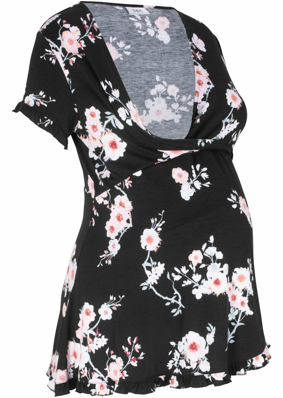 Туника за бременни и кърмещи майки-Черно флорално-bpc bonprix collection