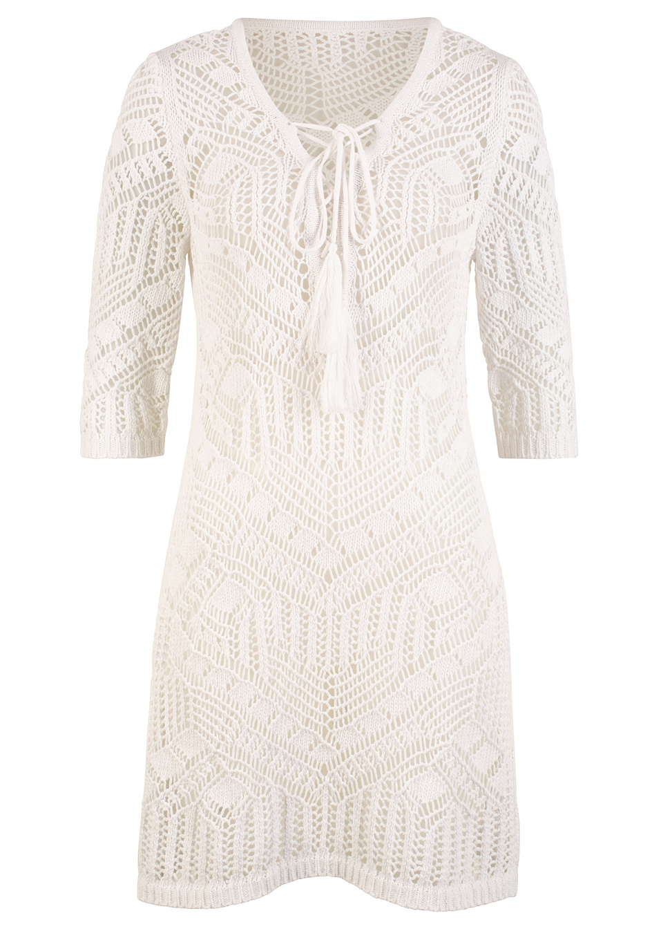 Φόρεμα για την παραλία-Λευκό-BODYFLIRT