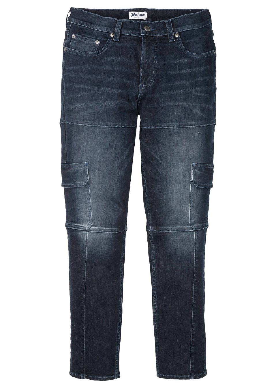 Ελαστικό τζιν cargo slim fit straight-Dark denim-John Baner JEANSWEAR