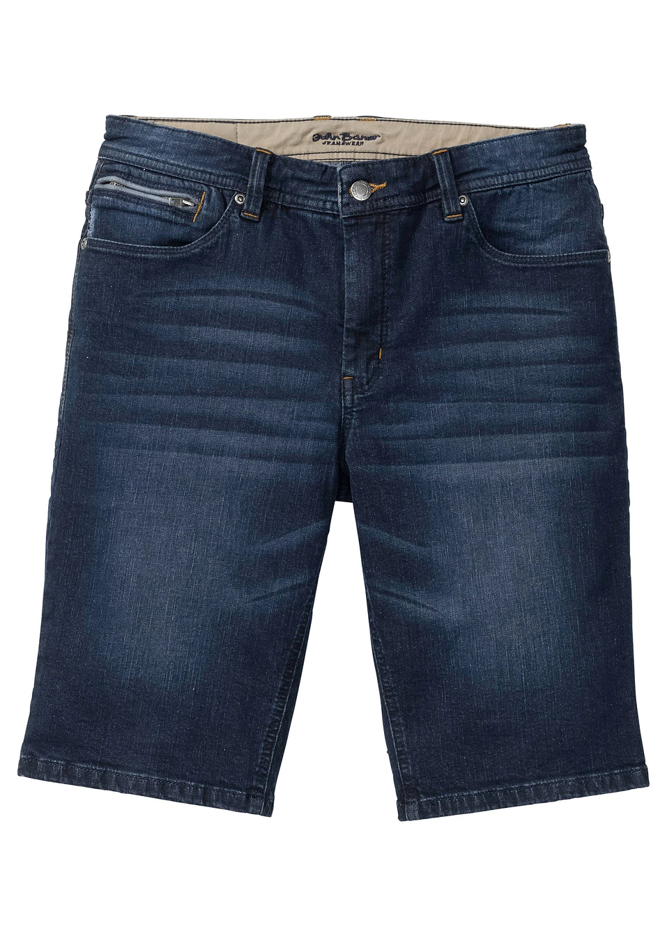 Ελαστική τζιν βερμούδα slim fit-Μπλε σκούρο used-John Baner JEANSWEAR