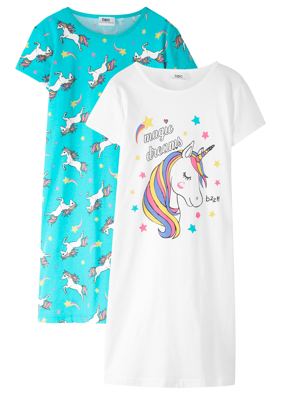 Νυχτικό (συσκευασία των 2)-Θαλασσί + Λευκό-bpc bonprix collection