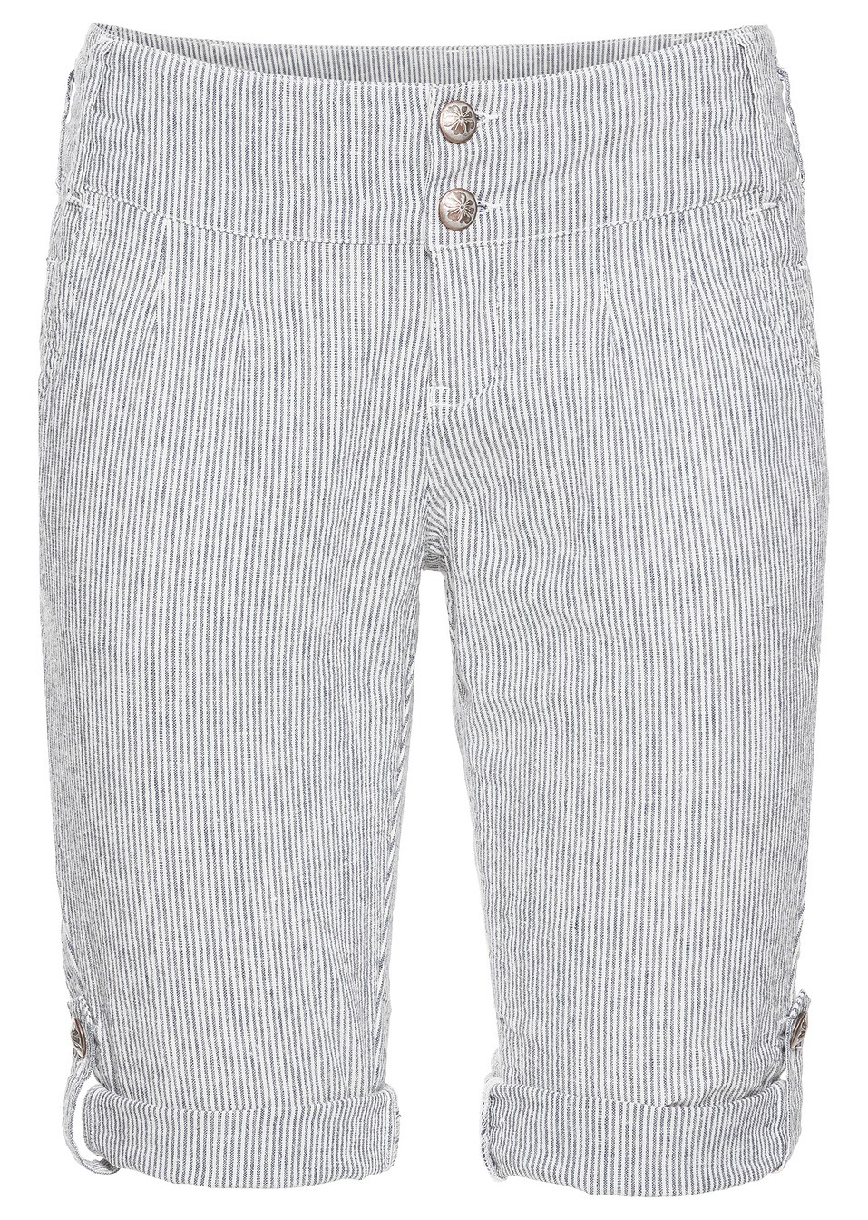 Ριγέ βερμούδα-Μπλε/Λευκό κρεμ ριγέ-RAINBOW