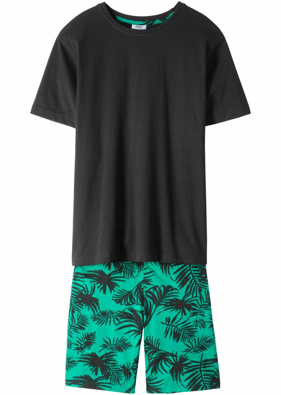 Къса пижама-Черно/Зелено с щампа-bpc bonprix collection