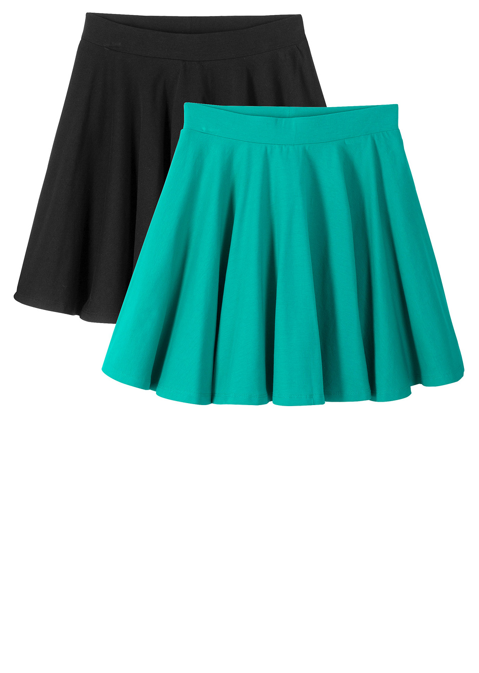 Φούστα (συσκευασία των 2)-Πράσινο σμαραγδί + Μαύρο-bpc bonprix collection