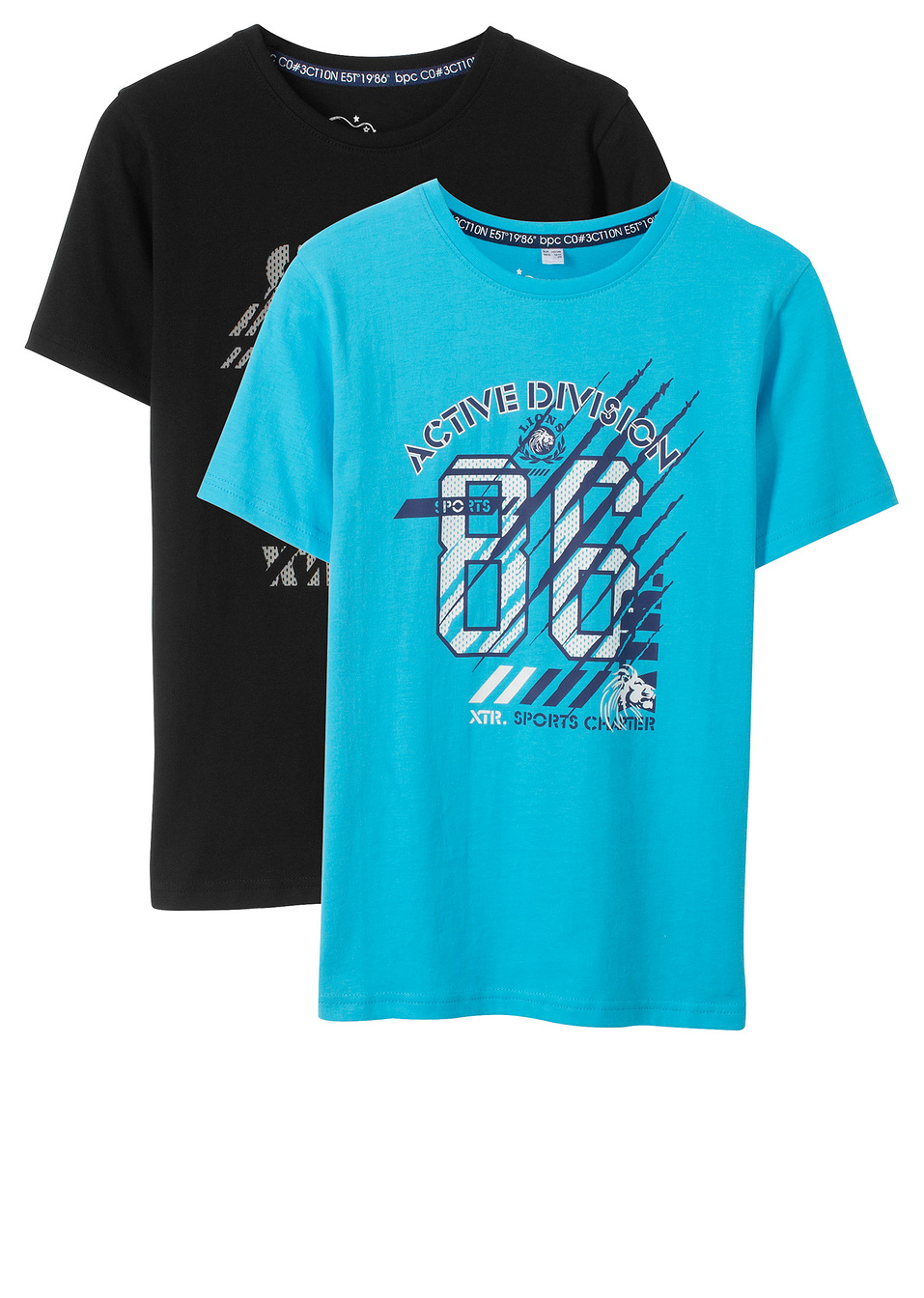 T-shirt (συσκευασία των 2)-Μαύρο + Τιρκουάζ-bpc bonprix collection