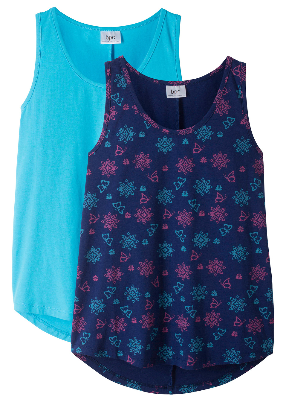 Потник (опаковка с 2 бр.)-Нощно синьо + Тюркоаз-bpc bonprix collection