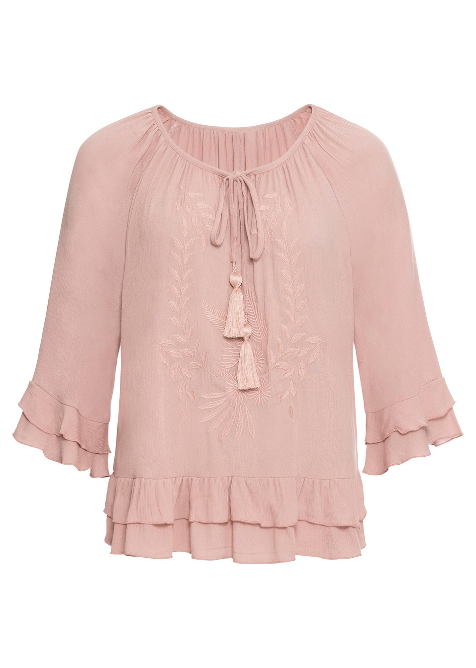 Μπλούζα με κέντημα-Ροζ-BODYFLIRT