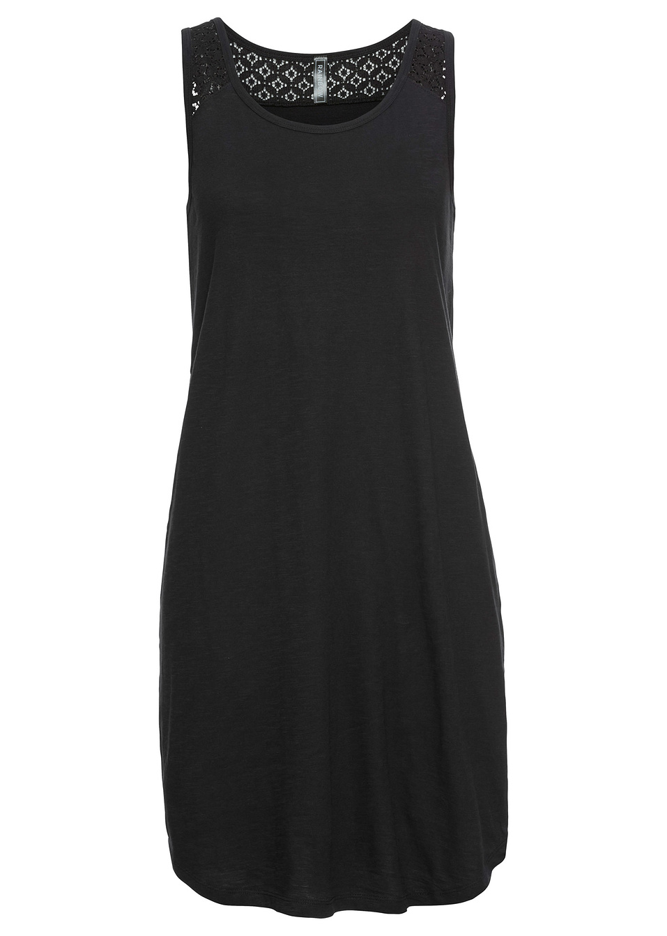 Φόρεμα ζέρσεϊ με δαντέλα-Μαύρο-RAINBOW