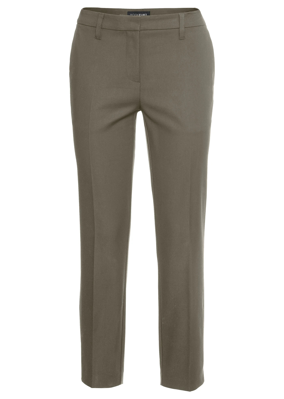 Παντελόνι business 7/8-Πράσινο λαδί σκούρο-BODYFLIRT