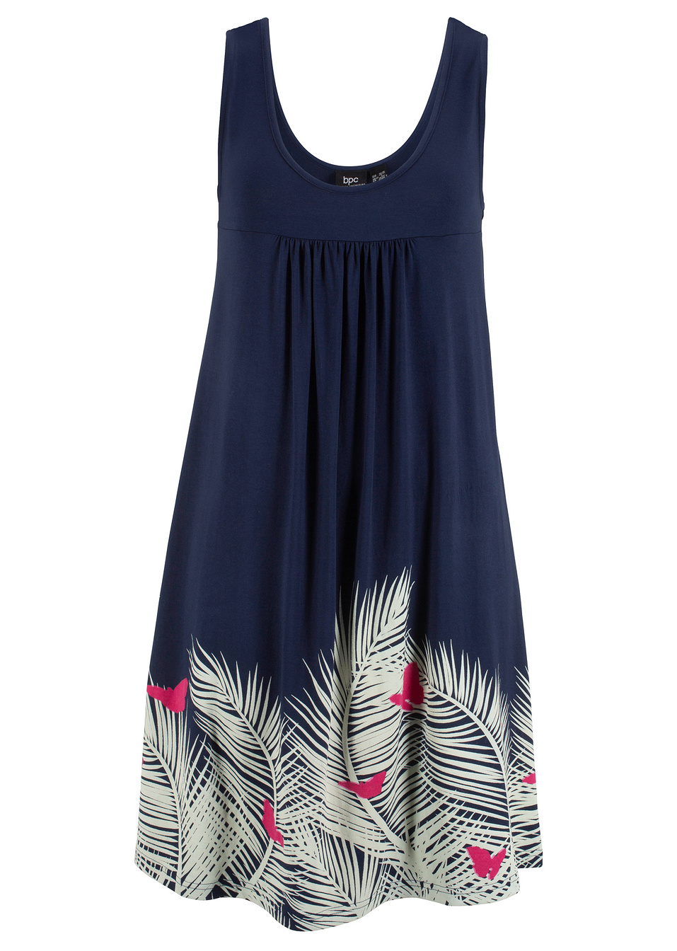 Αμάνικο φόρεμα με στάμπα-Μπλε σκούρο με στάμπα-bpc bonprix collection