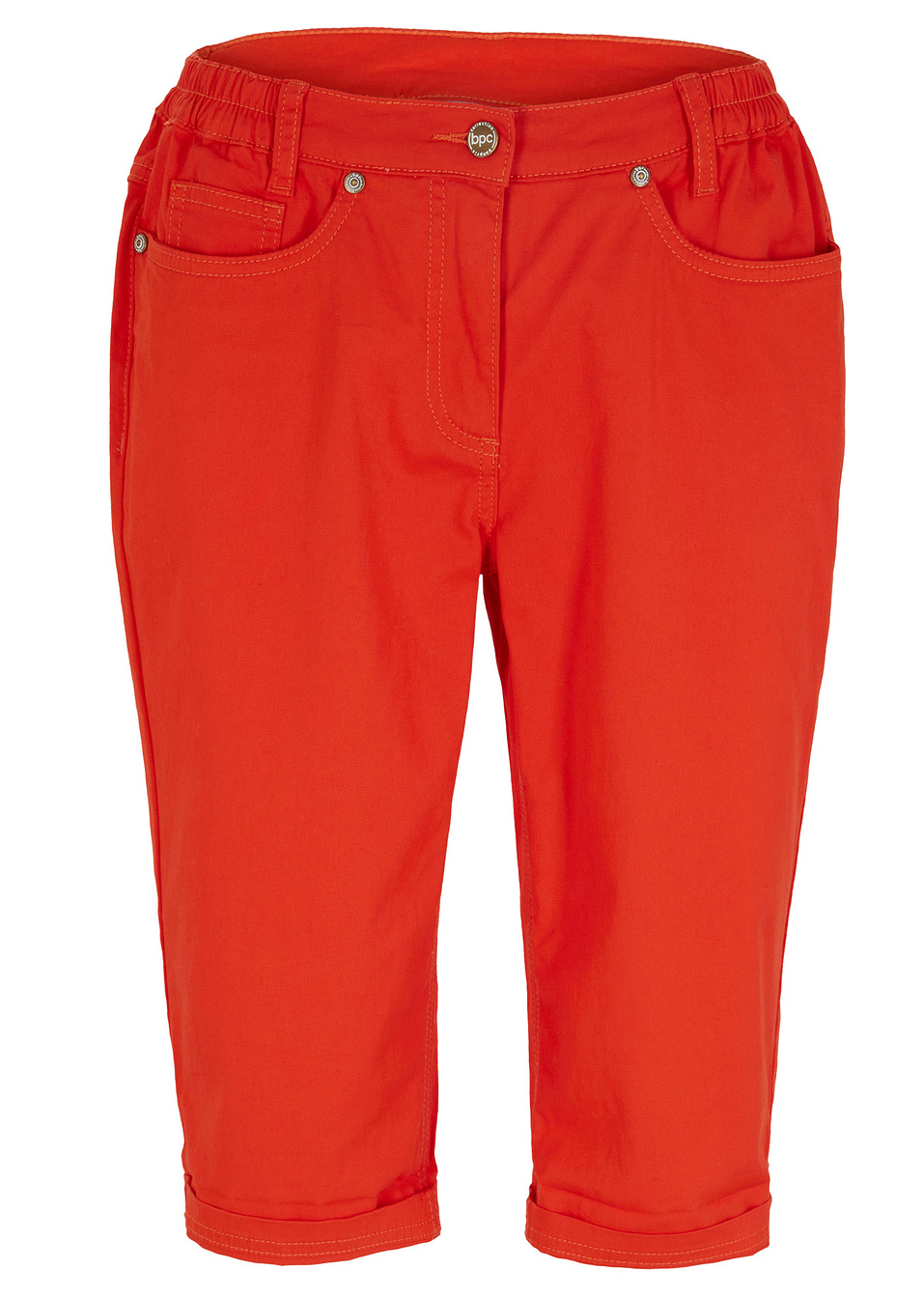 Ελαστική βερμούδα με άνετο ζωνάκι-Κόκκινο της πιπεριάς-bpc bonprix collection