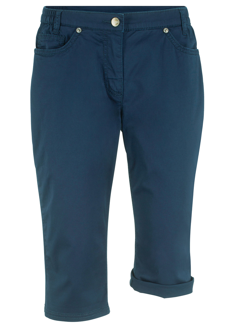 Ελαστική βερμούδα με άνετο ζωνάκι-Μπλε σκούρο-bpc bonprix collection