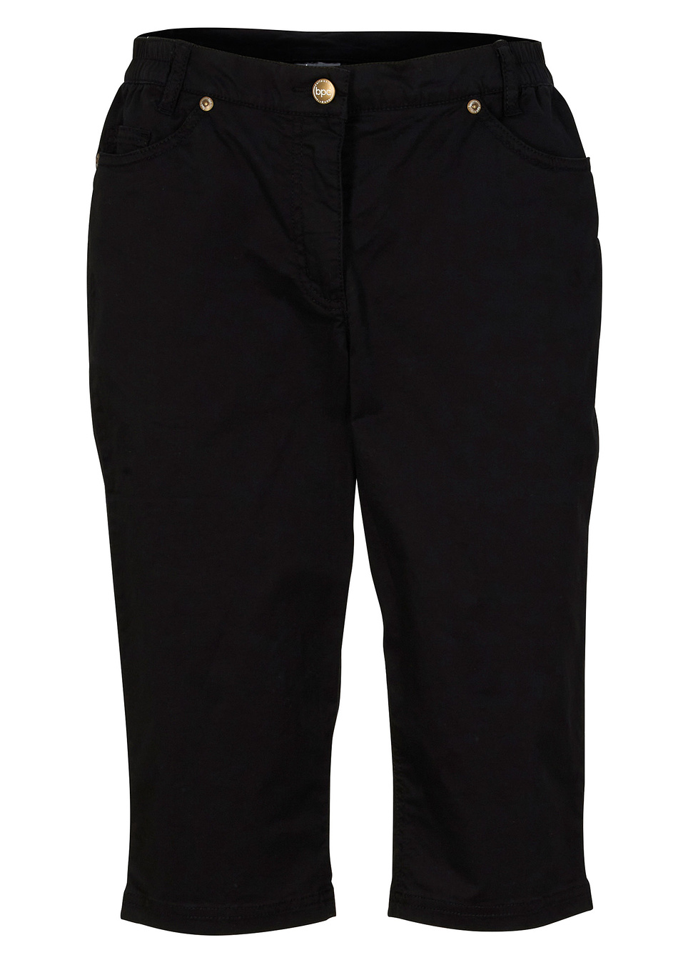 Ελαστική βερμούδα με άνετο ζωνάκι-Μαύρο-bpc bonprix collection