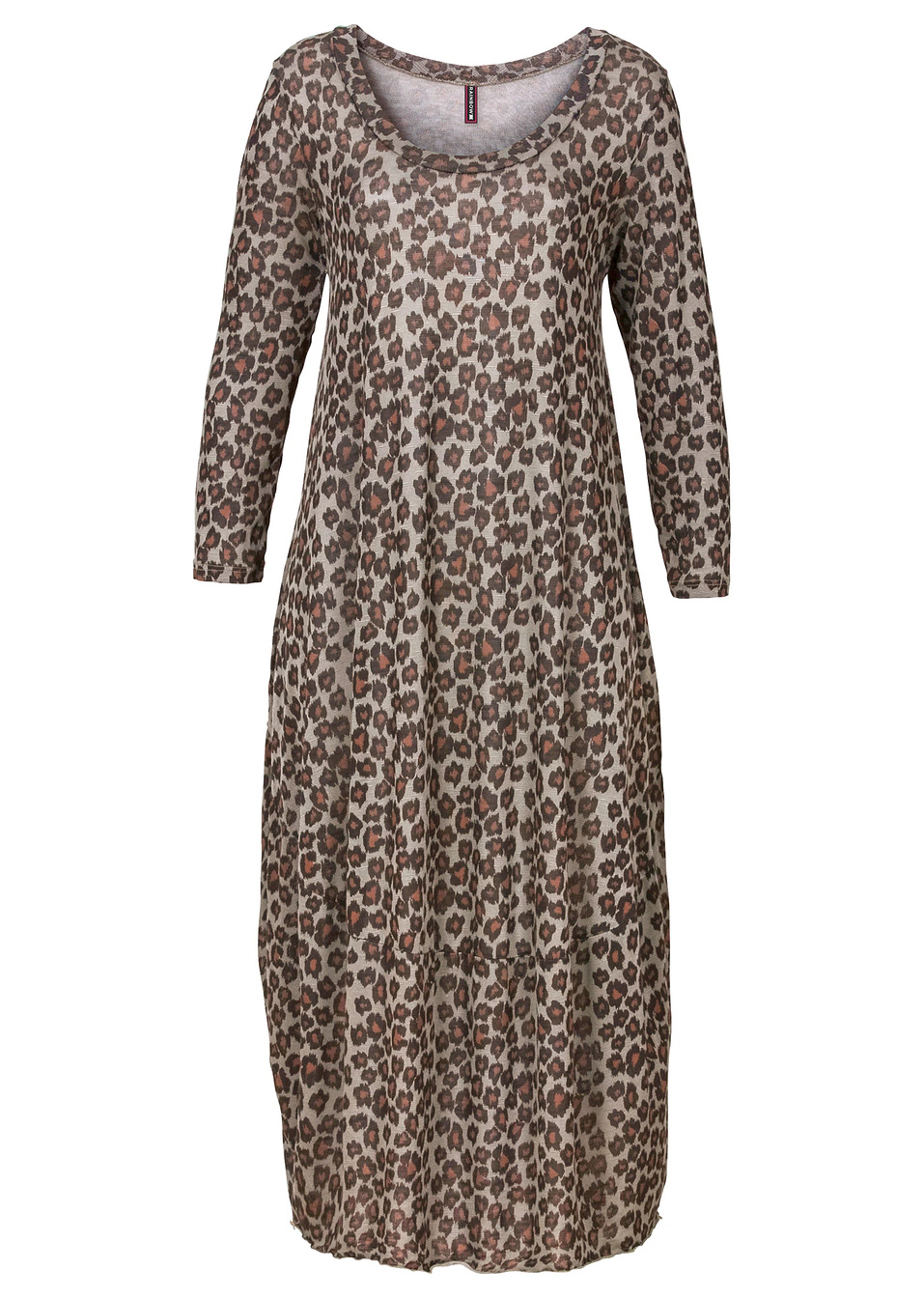 Μακρύ φόρεμα ζέρσεϊ-Γκρι λεοπάρ-RAINBOW