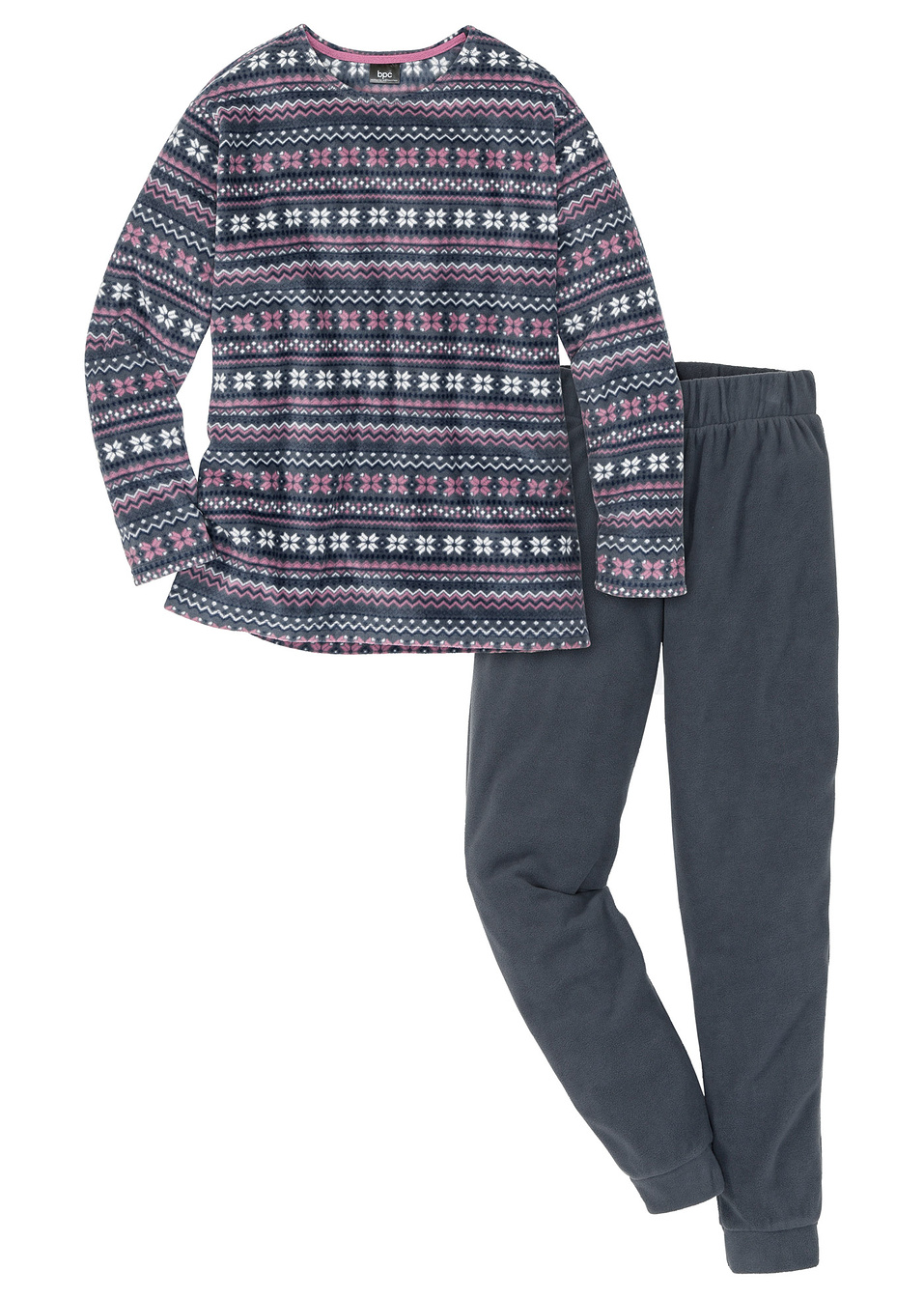 Пижама от флийс-Синьо нощно пъстро-bpc bonprix collection