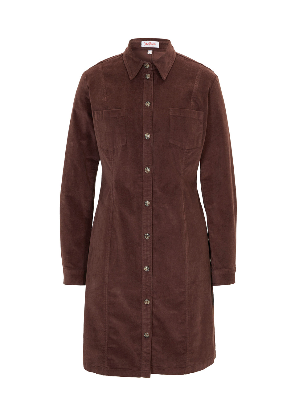Ελαστικό βελούδινο φόρεμα-Καφέ της γης-John Baner JEANSWEAR