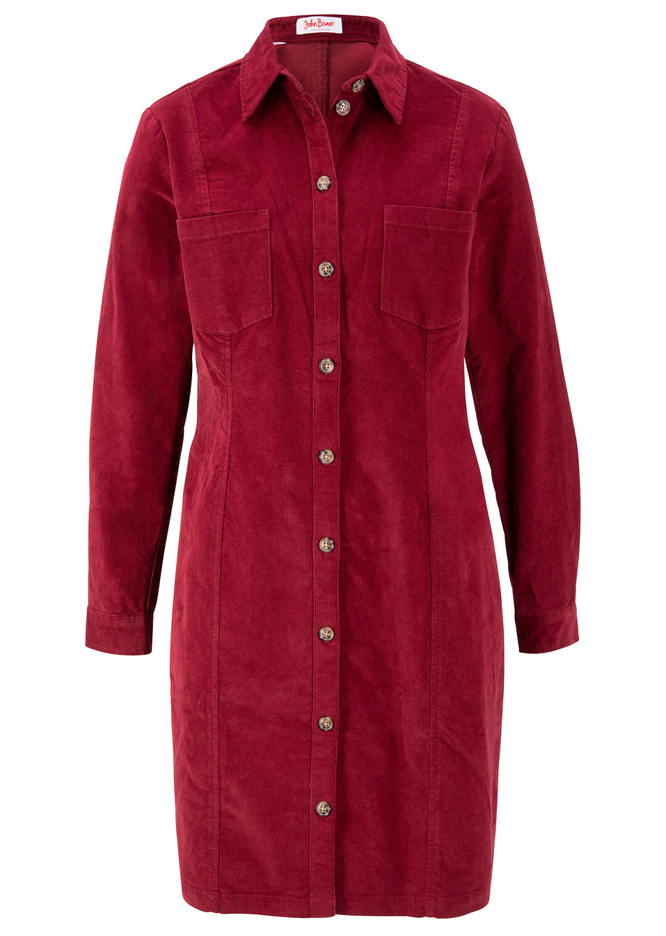 Ελαστικό βελούδινο φόρεμα-Καφέ κοκκινωπό-John Baner JEANSWEAR