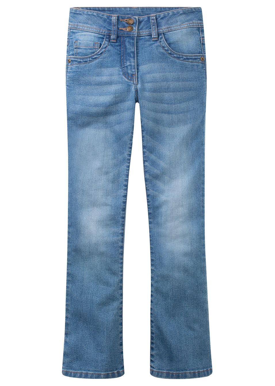 Ελαστικό τζιν bootcut-Medium μπλε ξεβαμμένο-John Baner JEANSWEAR