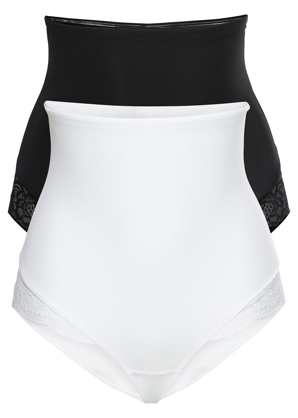 Бикини с лек оформящ ефект (опаковка с 2 бр.)-Черно + Бяло-bpc bonprix collection - Nice Size