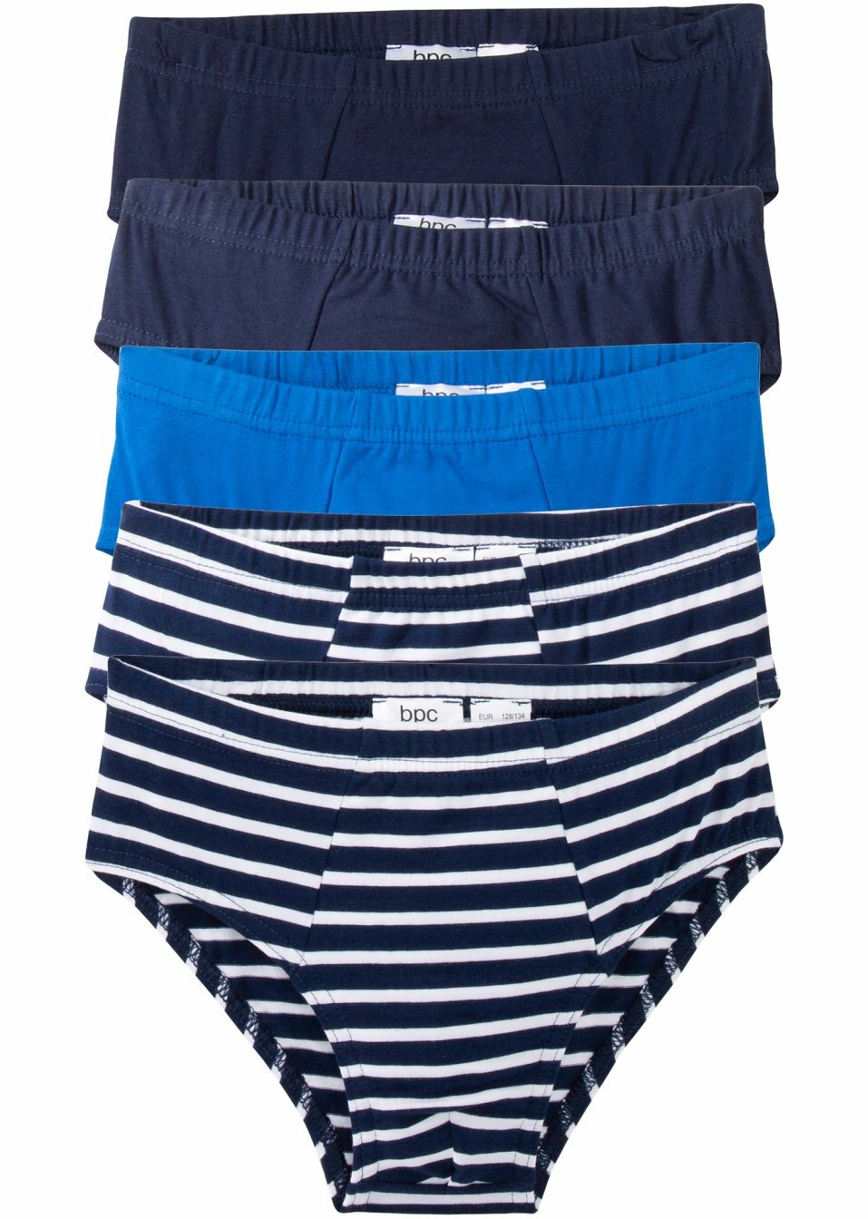 Слипове (опаковка с 5 бр.)-Синьо електриково/Тъмно синьо/Бяло раирано-bpc bonprix collection