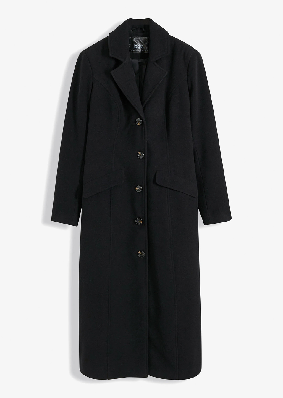 Μακρύ παλτό από απομίμηση μαλλιού-Μαύρο-bpc bonprix collection