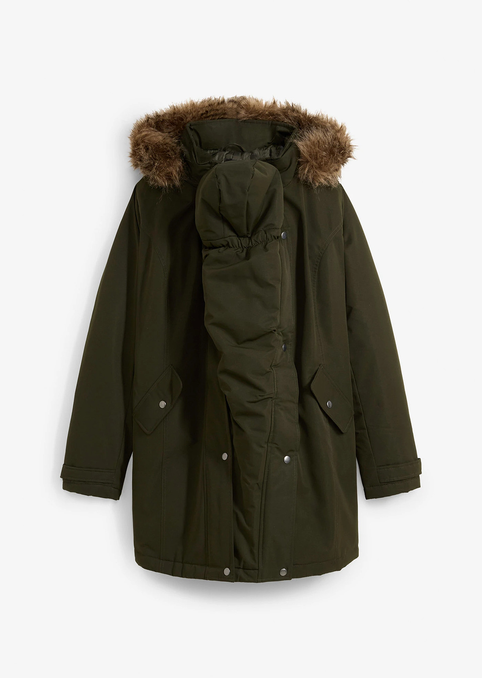 Яке за бременни с приставка за бебеносене-Бутилково зелено-bpc bonprix collection