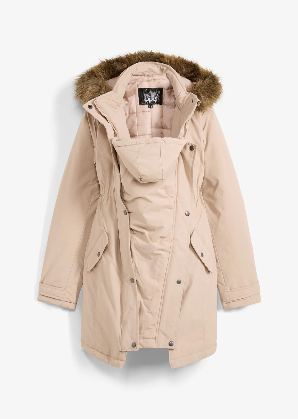 Яке за бременни с приставка за бебеносене-Матово розово-bpc bonprix collection