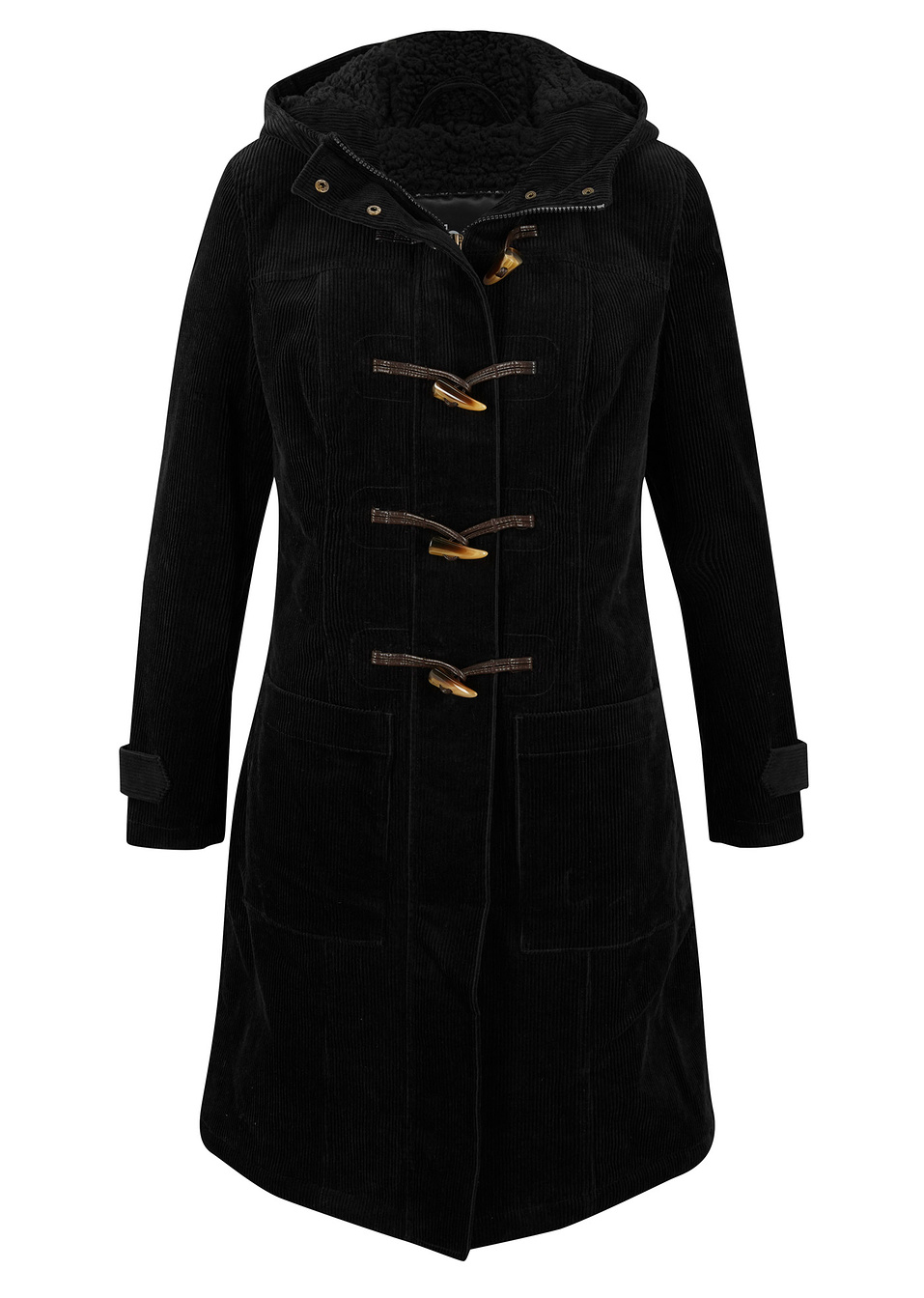 Βελούδινο μοντγκόμερι με φόδρα-Μαύρο-bpc bonprix collection