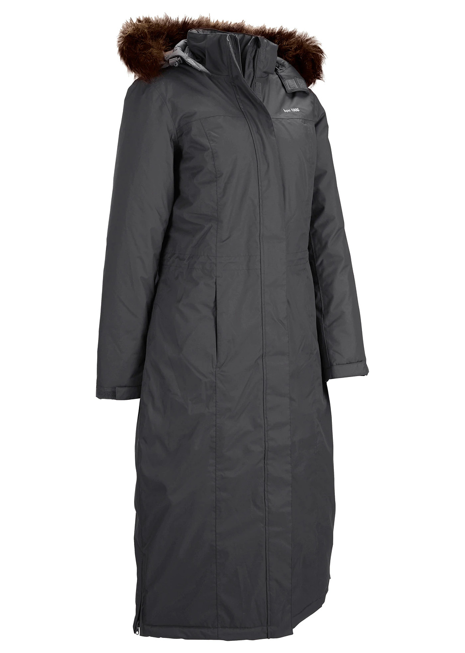 Μακρύ ισοθερμικό τζάκετ με συνθετική γούνα-Του γραφίτη-bpc bonprix collection