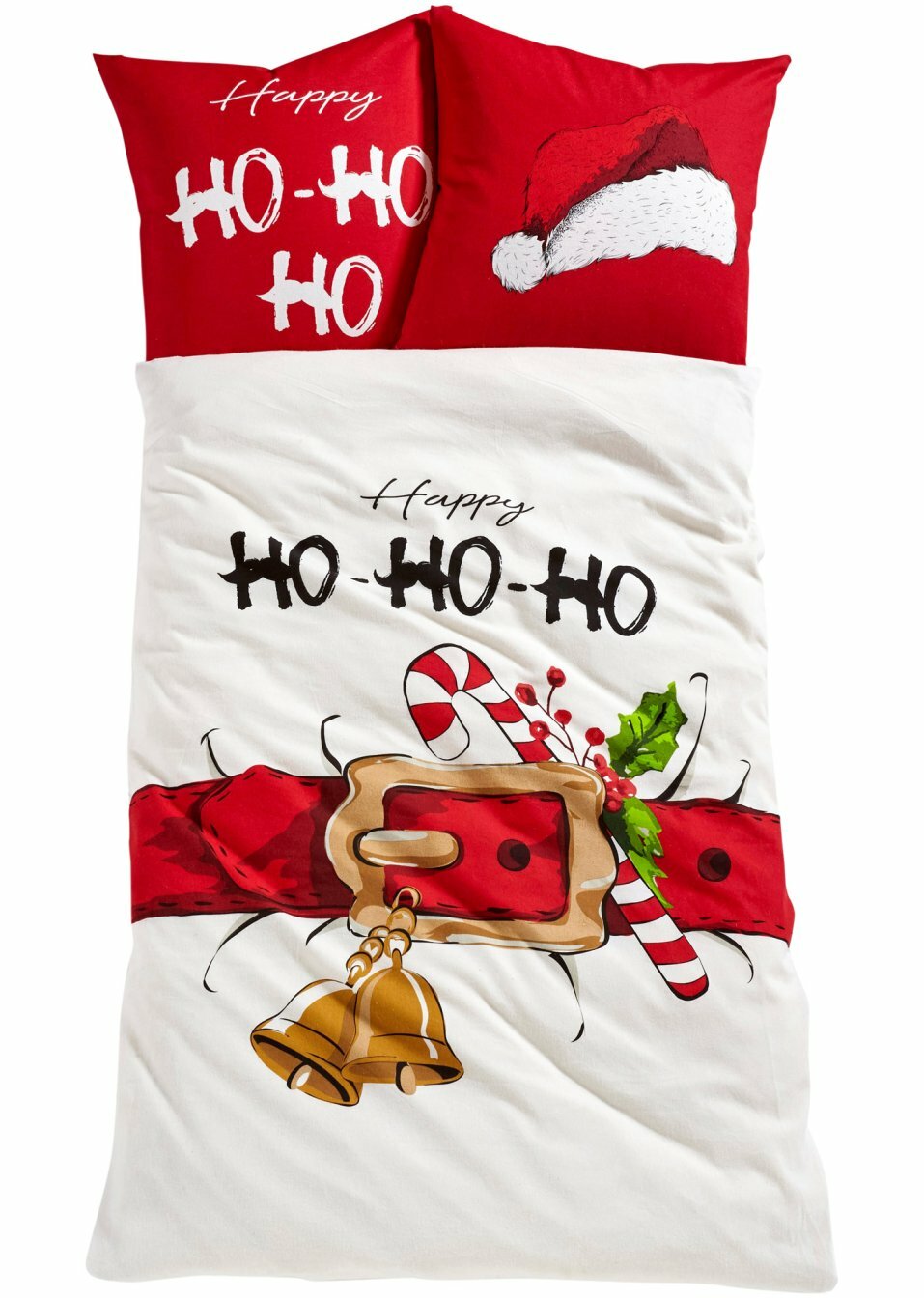 Χριστουγεννιάτικη παπλωματοθήκη double face-Λευκό-