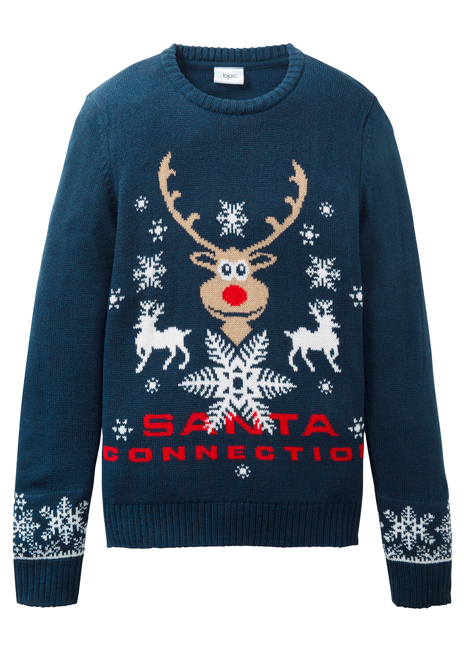 Πουλόβερ με χριστουγεννιάτικο σχέδιο-Μπλε σκούρο-bpc bonprix collection