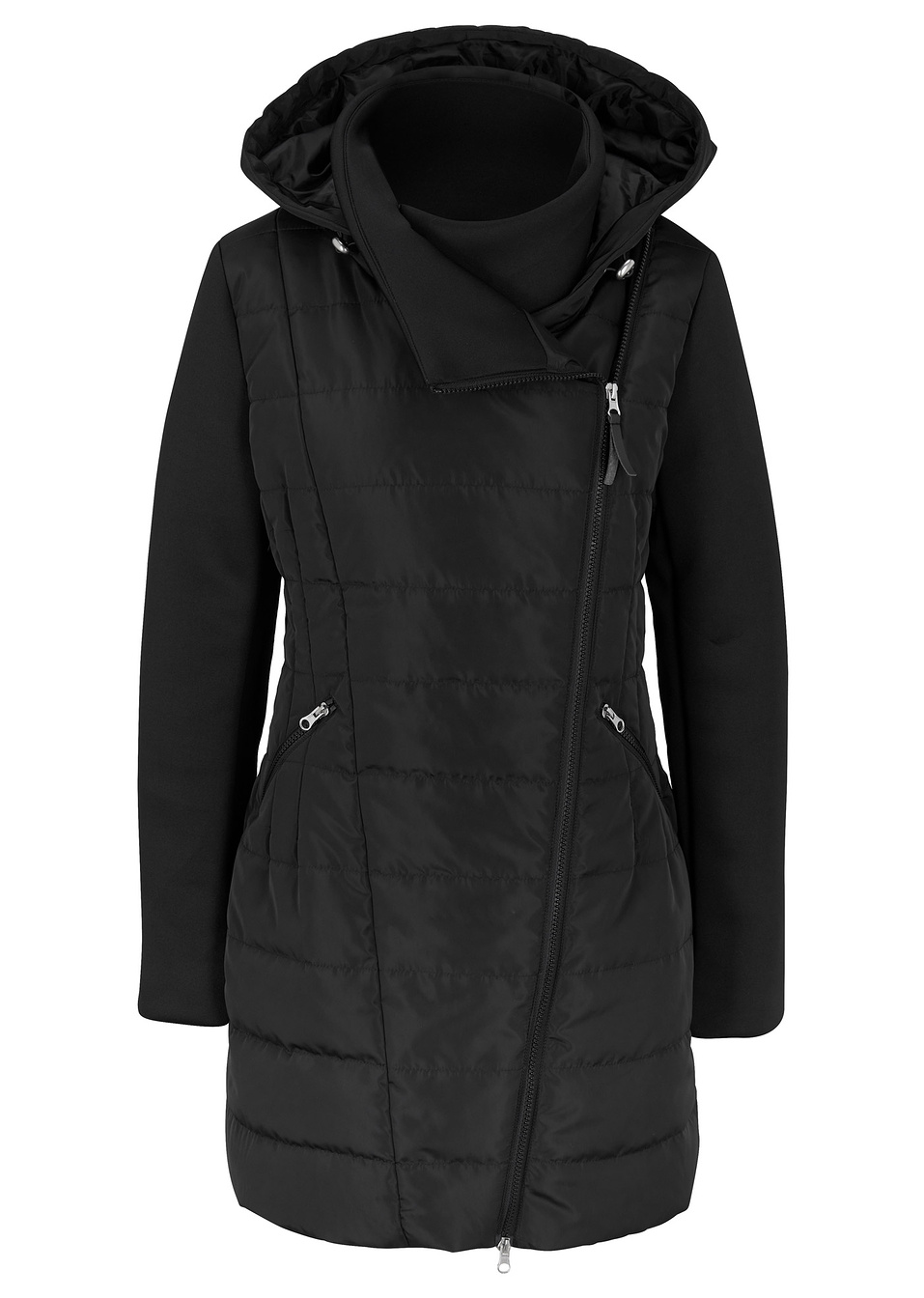 Μπουφάν με κουκούλα-Μαύρο-bpc bonprix collection