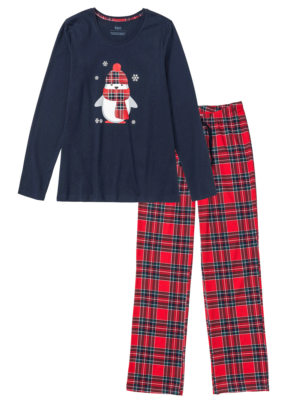 Πιτζάμα-Μπλε σκούρο καρό-bpc bonprix collection