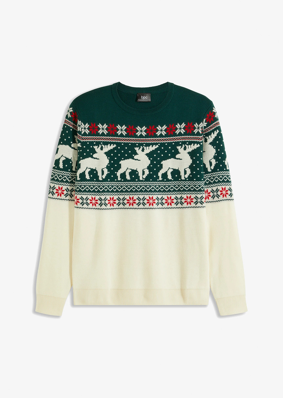 Νορβηγικό πουλόβερ-Λευκό κρεμ-bpc bonprix collection
