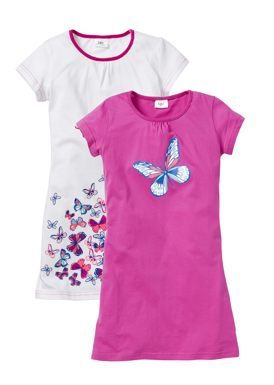 Νυχτικό (συσκευασία των 2)-Λευκό + Φούξια medium με στάμπα-bpc bonprix collection