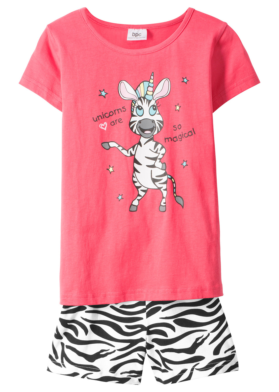 Къса пижама-Фуксия светло/Бяло/Черно-bpc bonprix collection