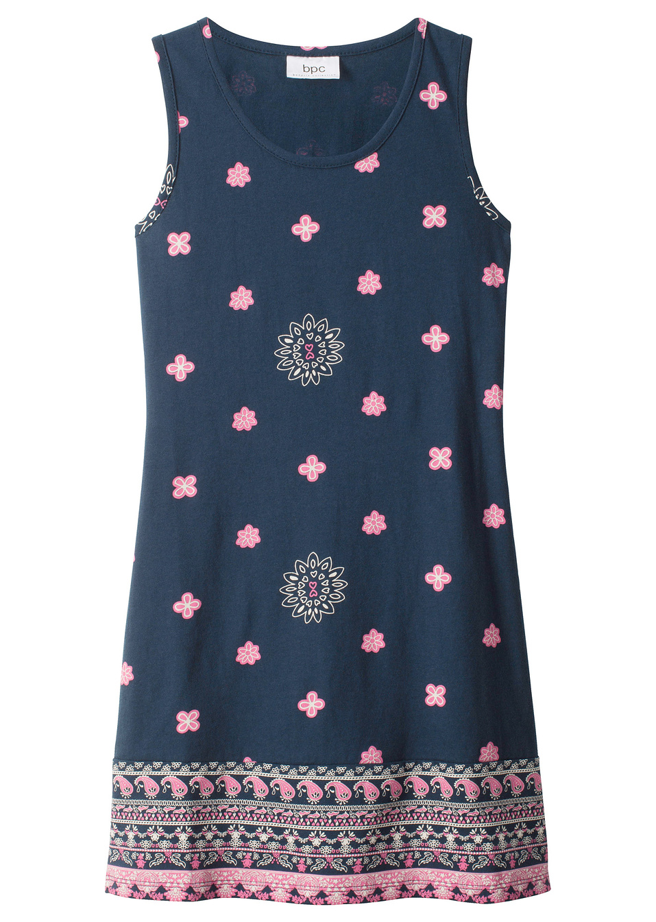 Φόρεμα-Μπλε σκούρο εμπριμέ-bpc bonprix collection