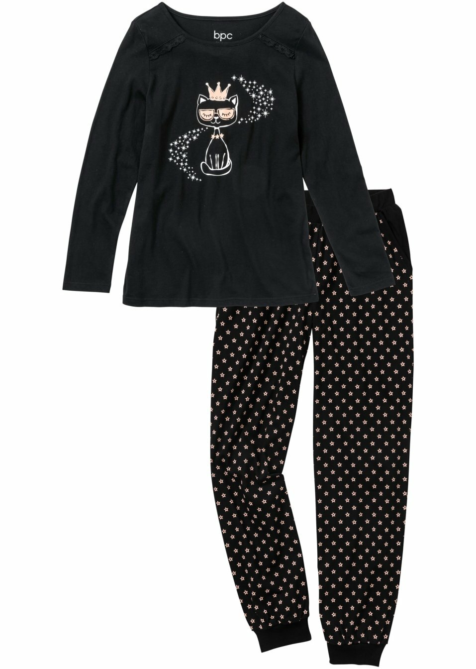 Пижама-Черно с принт-bpc bonprix collection