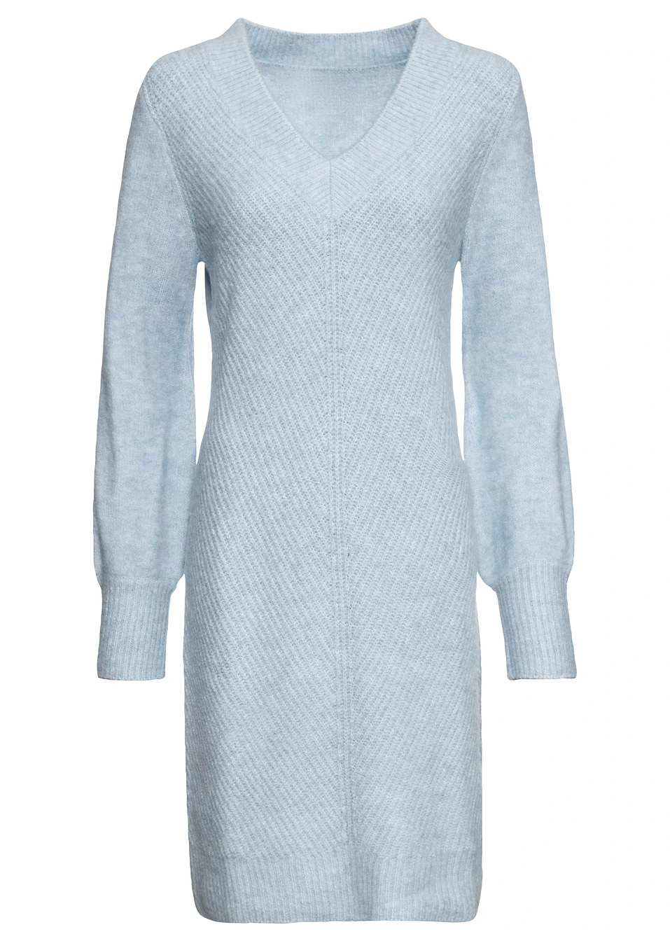 Πλεκτό φόρεμα-Γαλάζιο της σκόνης μελανζέ-BODYFLIRT