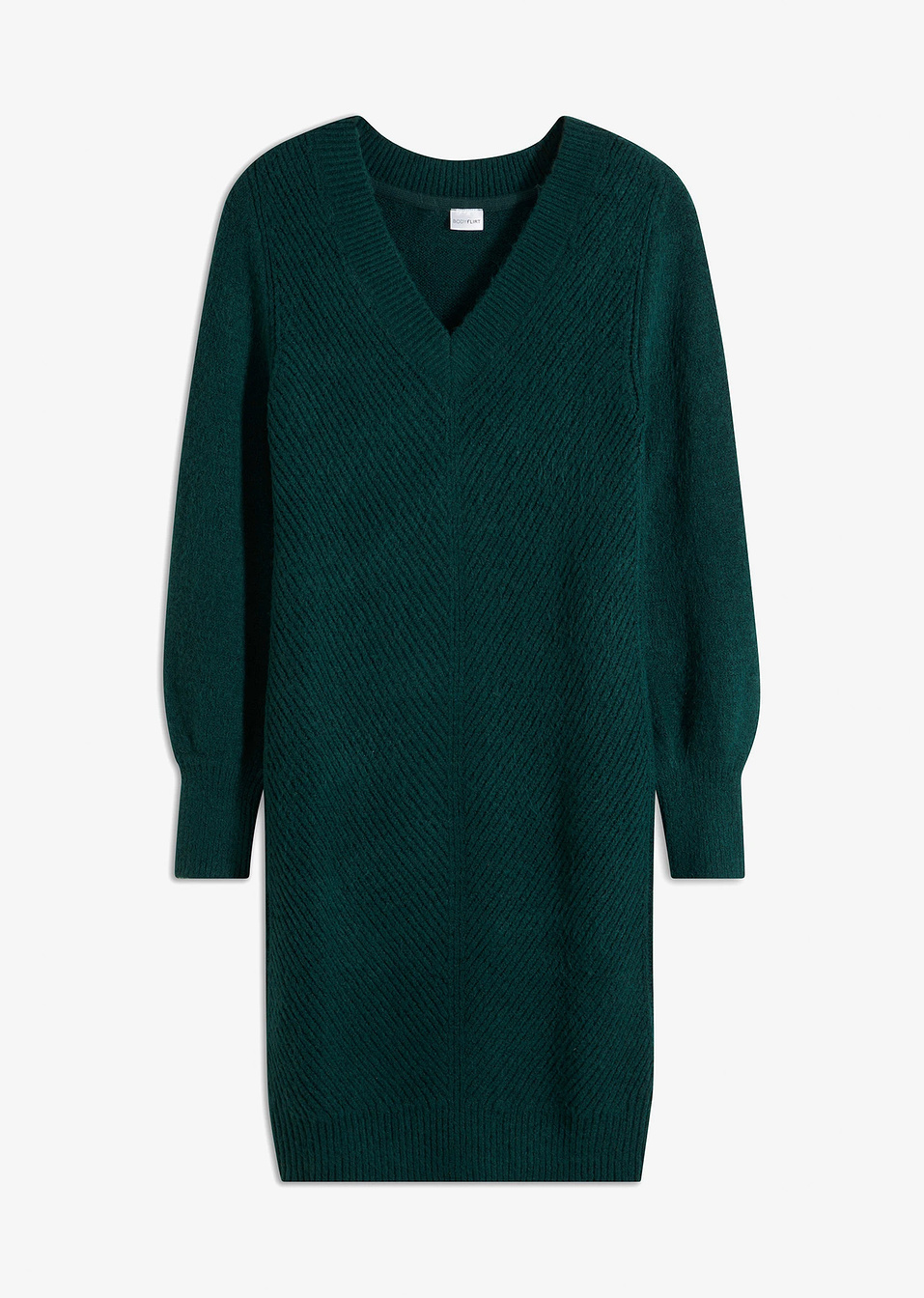 Πλεκτό φόρεμα-Πράσινο σκούρο-BODYFLIRT