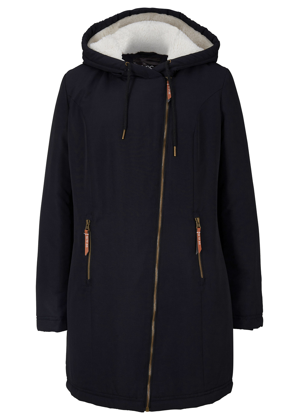 Τζάκετ με συνθετική γούνα-Μαύρο-bpc bonprix collection